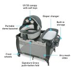 Graco Pack 'n Play Close2Baby Bassinet Playard Features Portable Bassinet Diaper Changer and More, Derby - Image 24